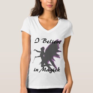 I Believe in Magick Fairy Purple Outline T Shirts